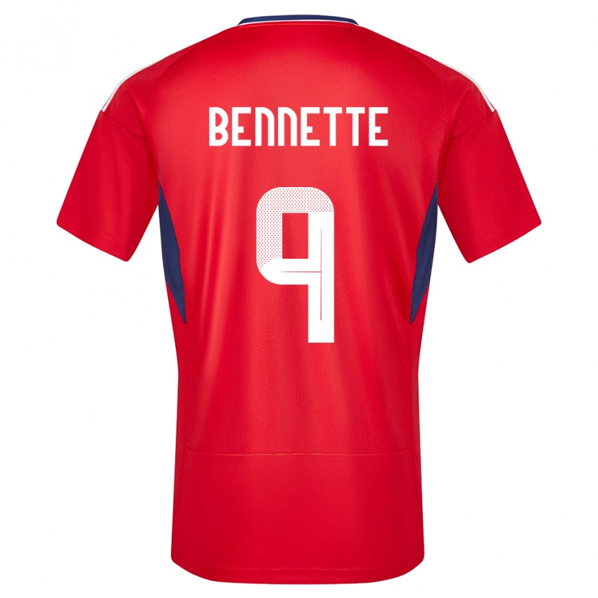 Damen Costa Rica Jewison Bennette #9 Rot Heimtrikot Trikot 24-26 T-Shirt