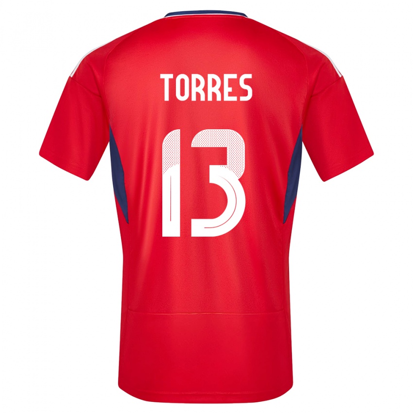 Damen Costa Rica Gerson Torres #13 Rot Heimtrikot Trikot 24-26 T-Shirt