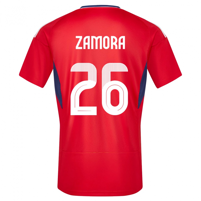 Damen Costa Rica Alvaro Zamora #26 Rot Heimtrikot Trikot 24-26 T-Shirt