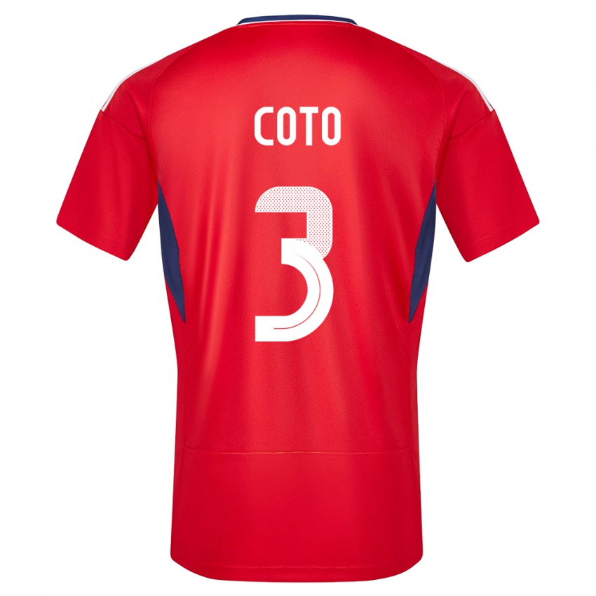 Damen Costa Rica Maria Coto #3 Rot Heimtrikot Trikot 24-26 T-Shirt
