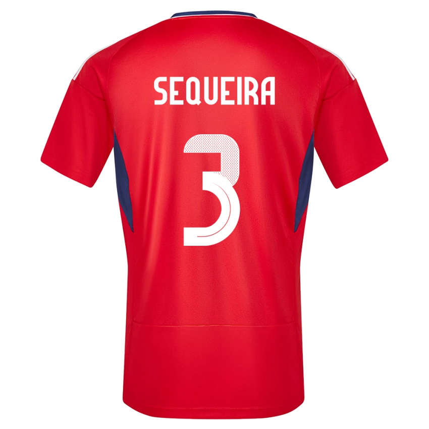 Damen Costa Rica Douglas Sequeira #3 Rot Heimtrikot Trikot 24-26 T-Shirt