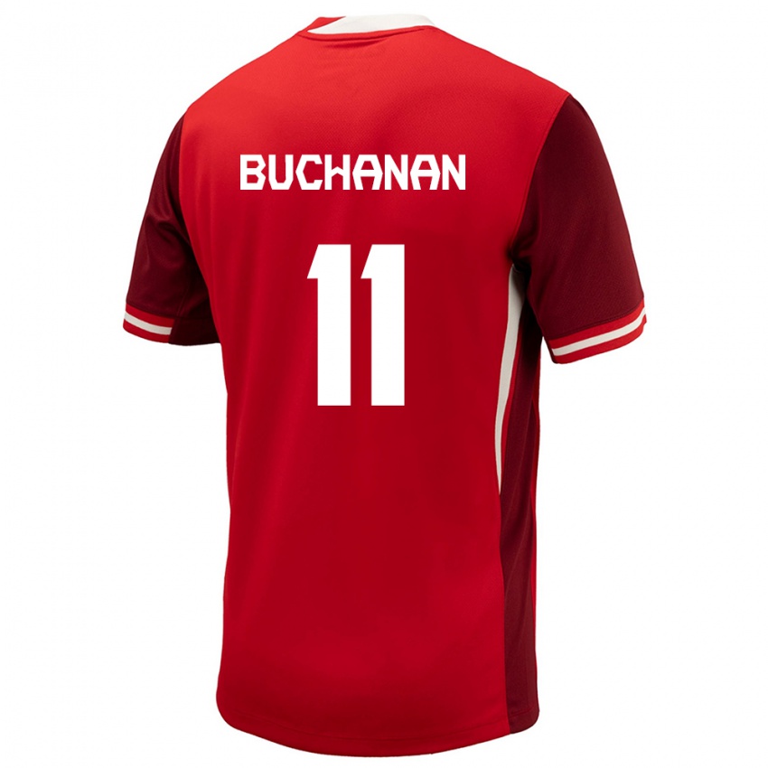 Damen Kanada Tajon Buchanan #11 Rot Heimtrikot Trikot 24-26 T-Shirt