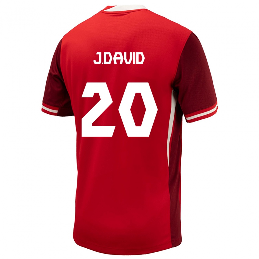 Damen Kanada Jonathan David #20 Rot Heimtrikot Trikot 24-26 T-Shirt