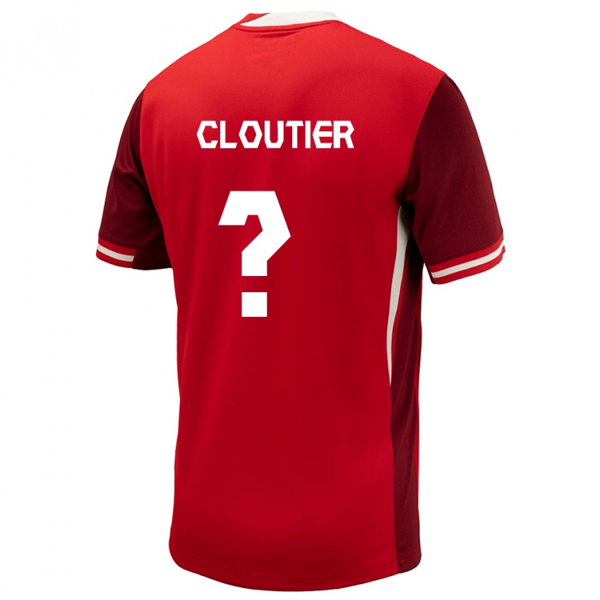 Damen Kanada Loic Cloutier #0 Rot Heimtrikot Trikot 24-26 T-Shirt
