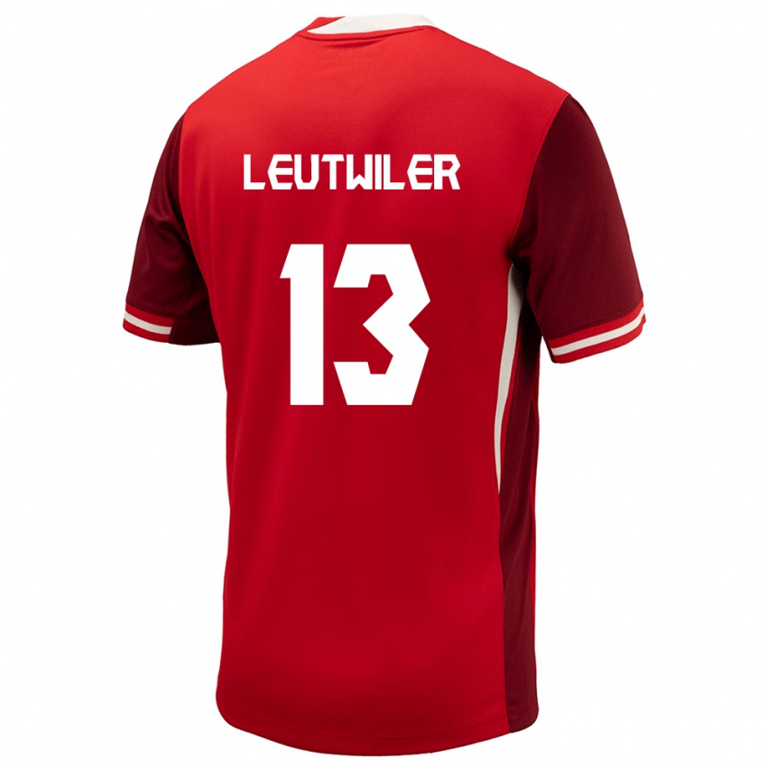 Damen Kanada Jayson Leutwiler #13 Rot Heimtrikot Trikot 24-26 T-Shirt