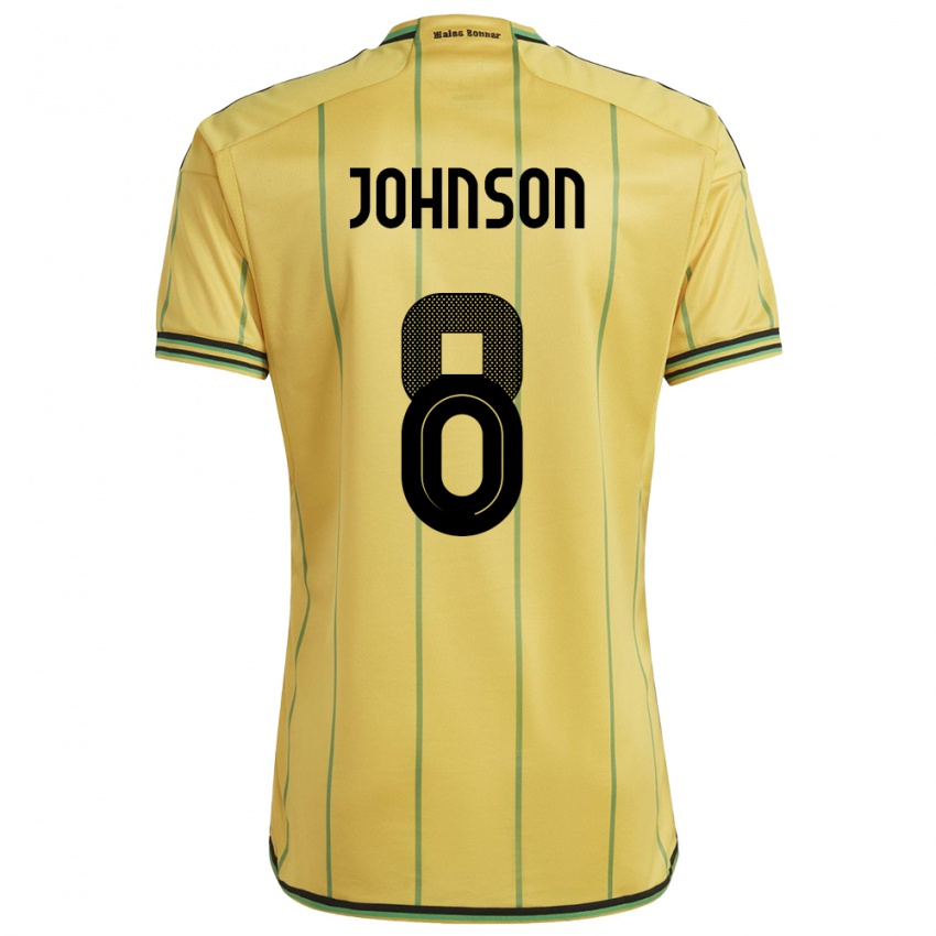 Damen Jamaika Daniel Johnson #8 Gelb Heimtrikot Trikot 24-26 T-Shirt
