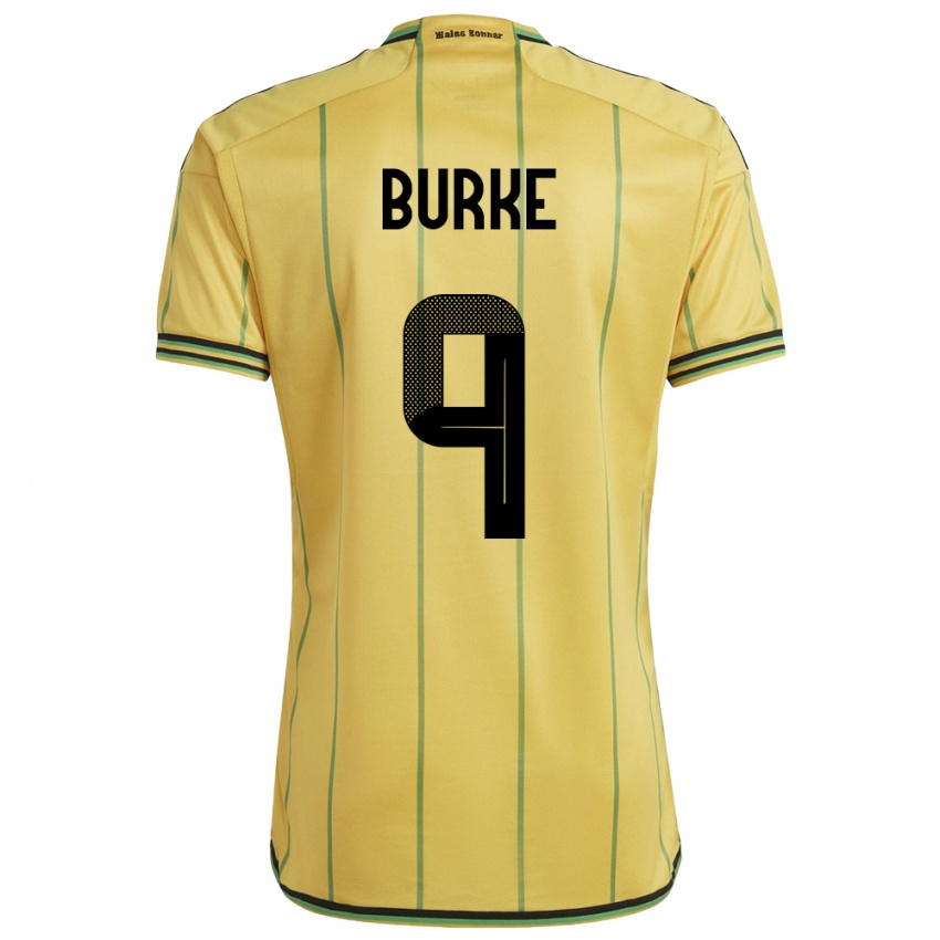 Damen Jamaika Cory Burke #9 Gelb Heimtrikot Trikot 24-26 T-Shirt