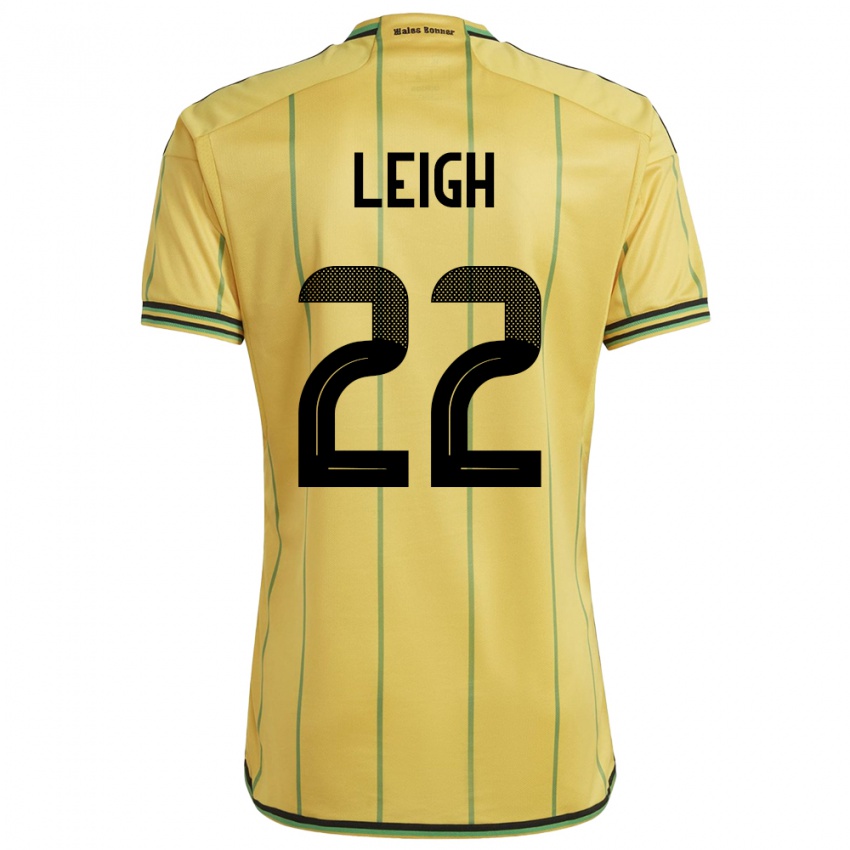 Damen Jamaika Greg Leigh #22 Gelb Heimtrikot Trikot 24-26 T-Shirt
