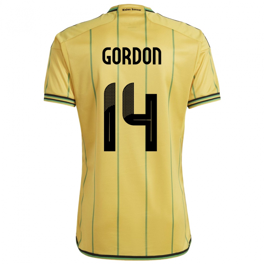 Damen Jamaika Ashton Gordon #14 Gelb Heimtrikot Trikot 24-26 T-Shirt