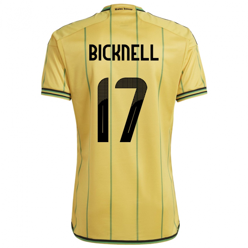 Damen Jamaika Alexander Bicknell #17 Gelb Heimtrikot Trikot 24-26 T-Shirt