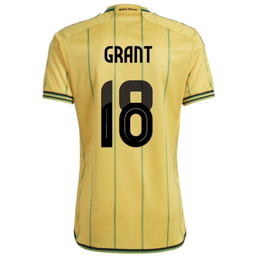 Damen Jamaika George Grant #18 Gelb Heimtrikot Trikot 24-26 T-Shirt