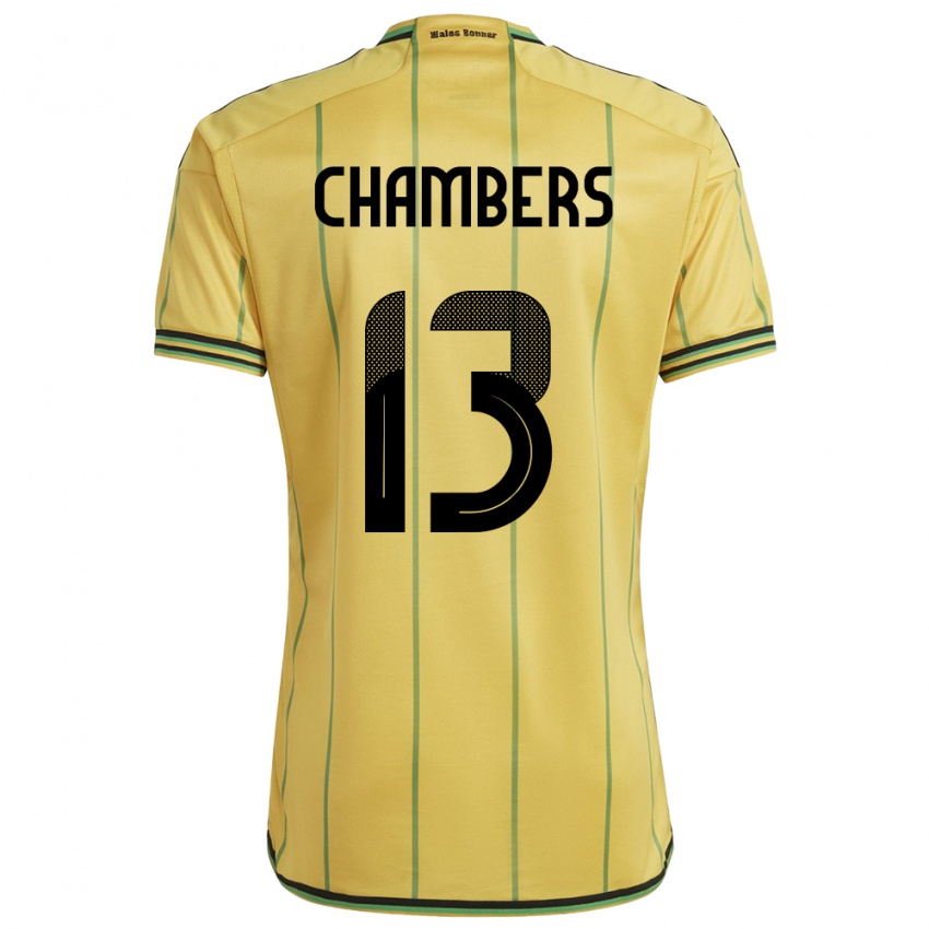 Damen Jamaika Chris-Ann Chambers #13 Gelb Heimtrikot Trikot 24-26 T-Shirt