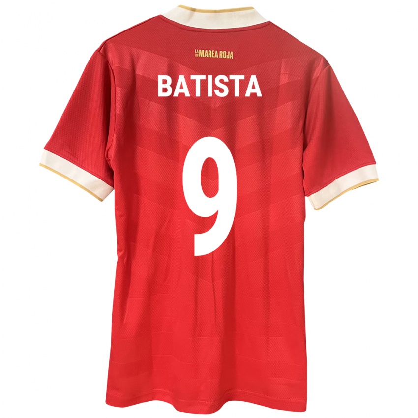 Damen Panama Yanixa Batista #9 Rot Heimtrikot Trikot 24-26 T-Shirt