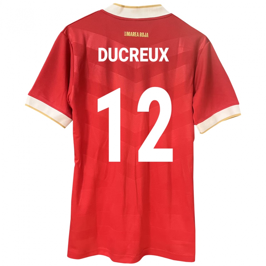 Damen Panama Nadia Ducreux #12 Rot Heimtrikot Trikot 24-26 T-Shirt