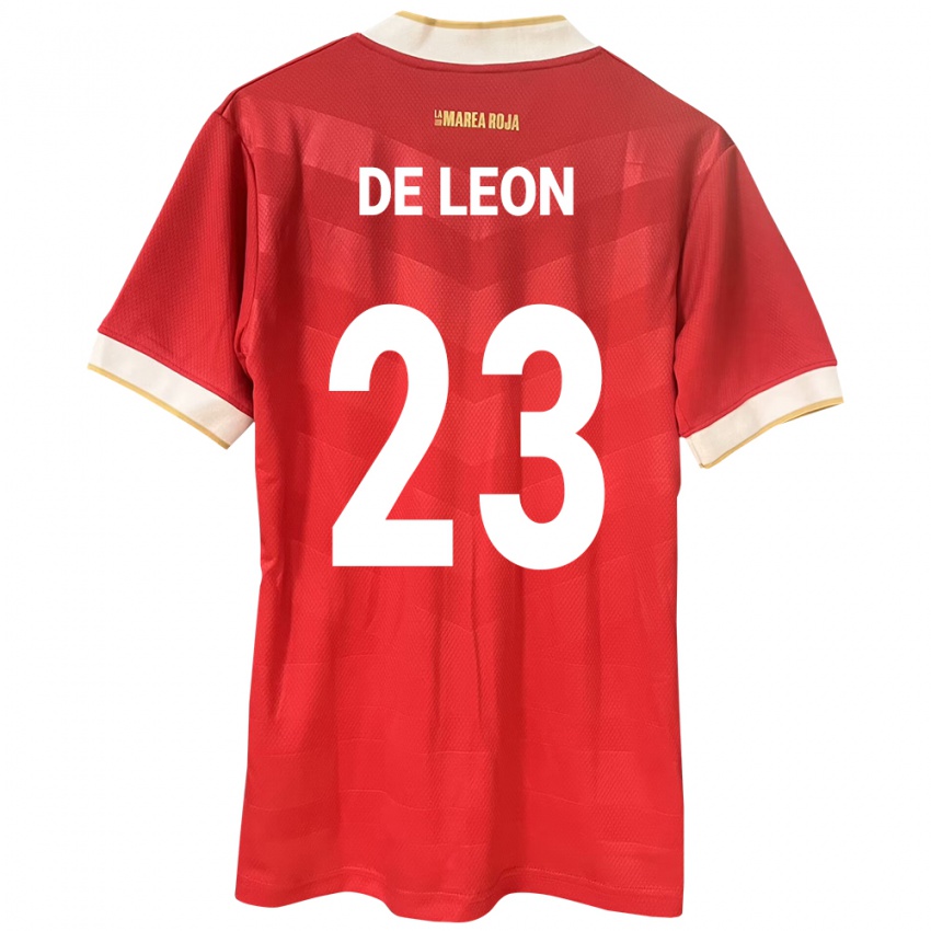 Damen Panama Yerenis De León #23 Rot Heimtrikot Trikot 24-26 T-Shirt