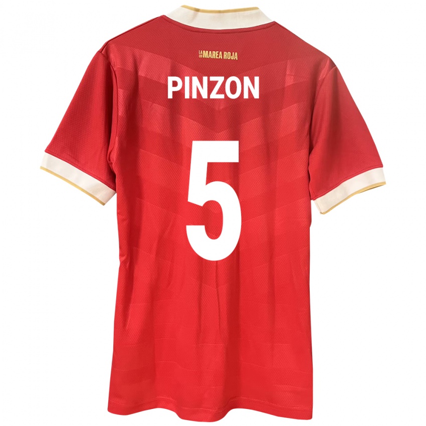 Damen Panama Yomira Pinzón #5 Rot Heimtrikot Trikot 24-26 T-Shirt