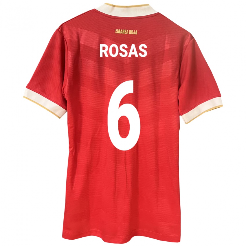 Damen Panama Meredith Rosas #6 Rot Heimtrikot Trikot 24-26 T-Shirt