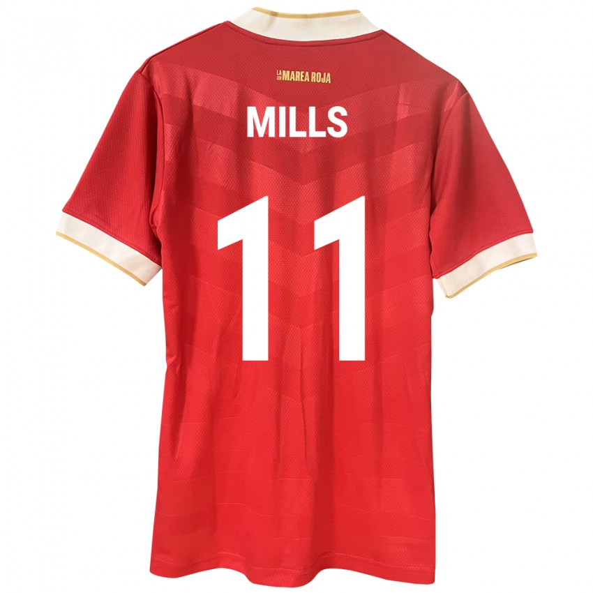 Damen Panama Natalia Mills #11 Rot Heimtrikot Trikot 24-26 T-Shirt
