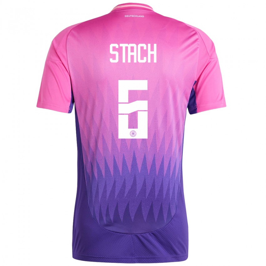 Damen Deutschland Anton Stach #6 Pink Lila Auswärtstrikot Trikot 24-26 T-Shirt