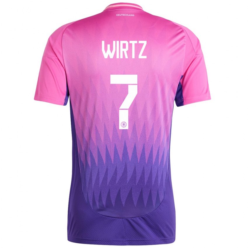 Damen Deutschland Florian Wirtz #7 Pink Lila Auswärtstrikot Trikot 24-26 T-Shirt