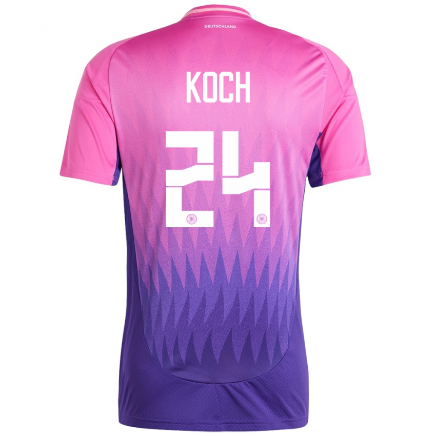 Damen Deutschland Robin Koch #24 Pink Lila Auswärtstrikot Trikot 24-26 T-Shirt