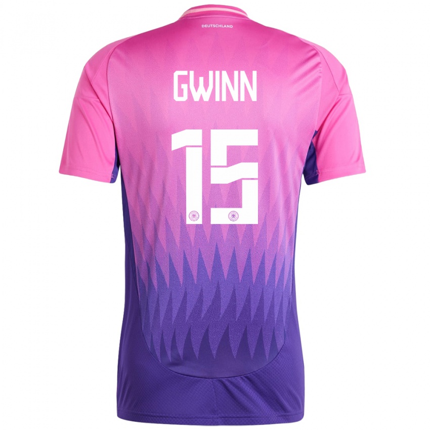 Damen Deutschland Giulia Gwinn #15 Pink Lila Auswärtstrikot Trikot 24-26 T-Shirt