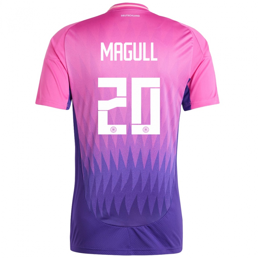 Damen Deutschland Lina Magull #20 Pink Lila Auswärtstrikot Trikot 24-26 T-Shirt