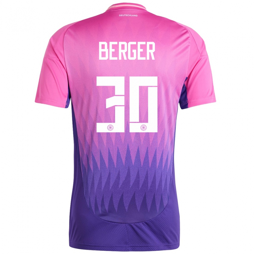Damen Deutschland Ann Katrin Berger #30 Pink Lila Auswärtstrikot Trikot 24-26 T-Shirt
