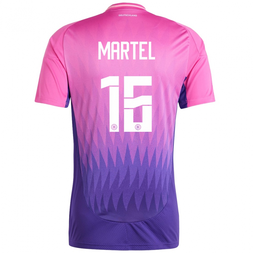 Damen Deutschland Eric Martel #16 Pink Lila Auswärtstrikot Trikot 24-26 T-Shirt