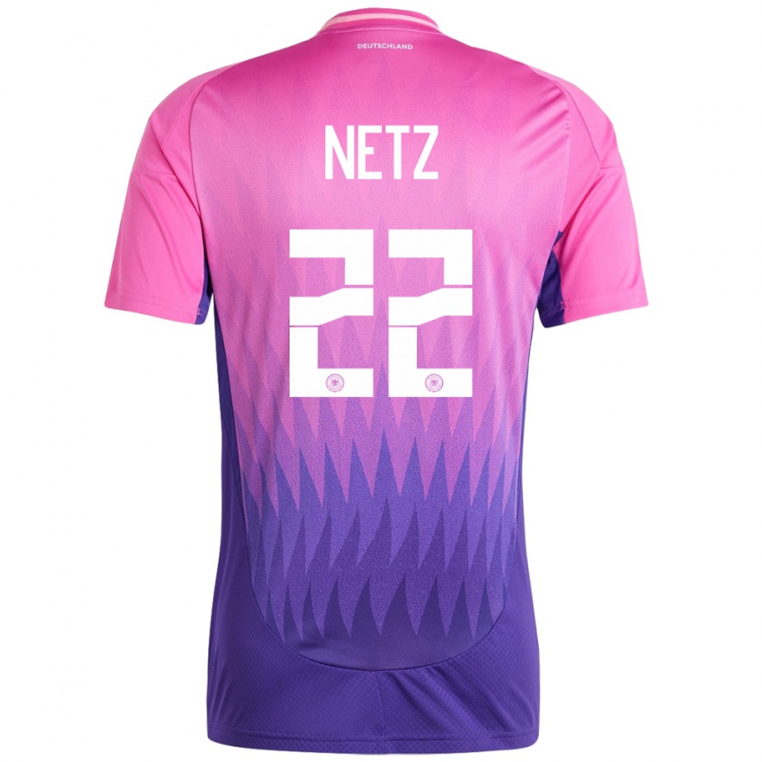 Damen Deutschland Luca Netz #22 Pink Lila Auswärtstrikot Trikot 24-26 T-Shirt