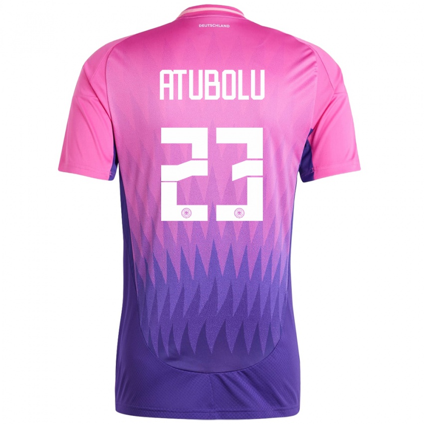 Damen Deutschland Noah Atubolu #23 Pink Lila Auswärtstrikot Trikot 24-26 T-Shirt