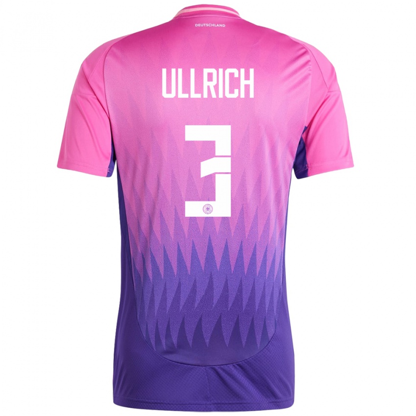Damen Deutschland Lukas Ullrich #3 Pink Lila Auswärtstrikot Trikot 24-26 T-Shirt