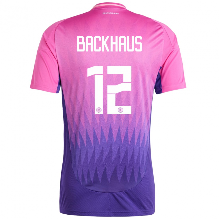 Damen Deutschland Mio Backhaus #12 Pink Lila Auswärtstrikot Trikot 24-26 T-Shirt