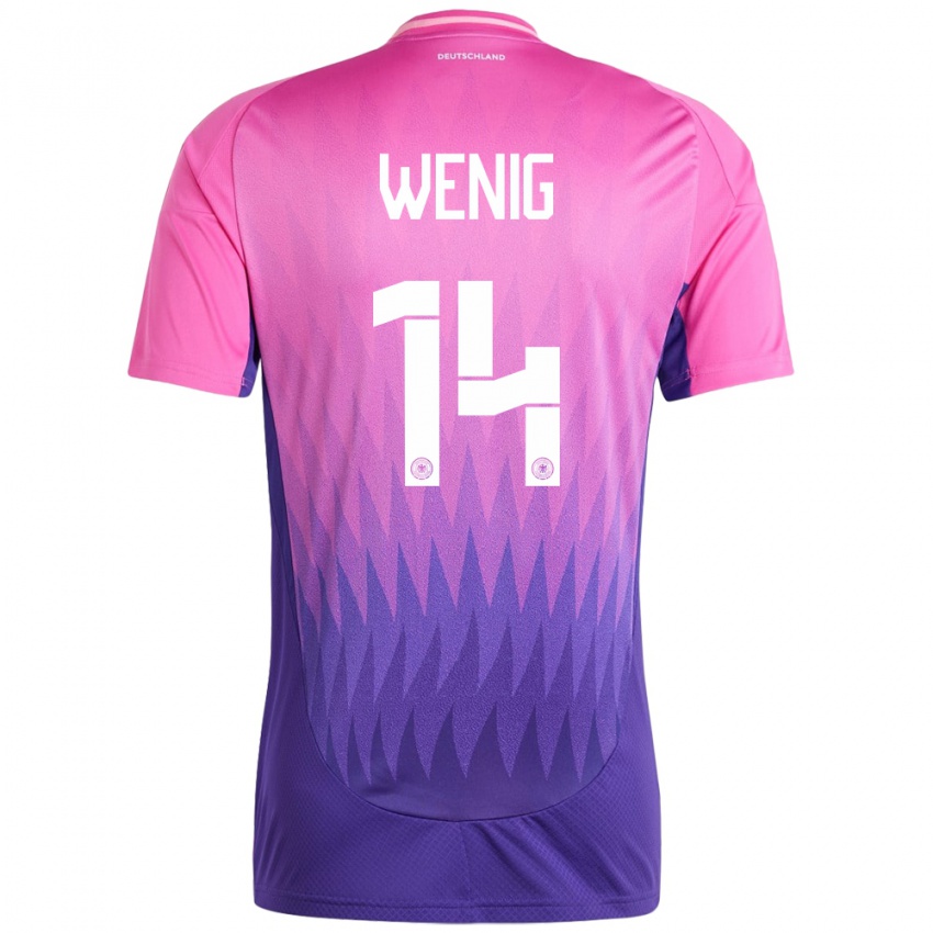 Damen Deutschland Marcel Wenig #14 Pink Lila Auswärtstrikot Trikot 24-26 T-Shirt