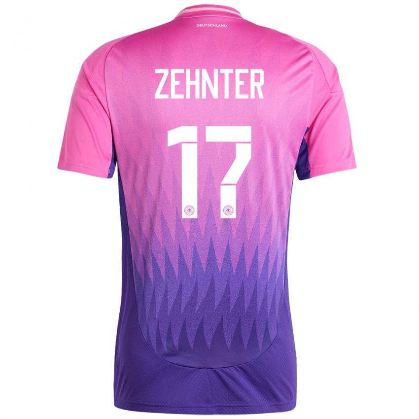 Damen Deutschland Aaron Zehnter #17 Pink Lila Auswärtstrikot Trikot 24-26 T-Shirt