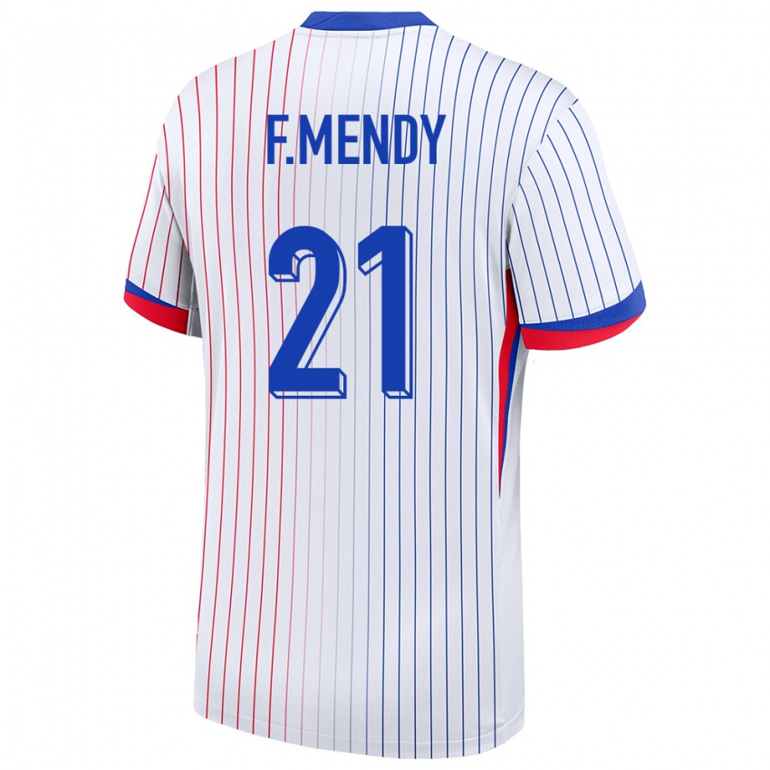 Damen Frankreich Ferland Mendy #21 Weiß Auswärtstrikot Trikot 24-26 T-Shirt