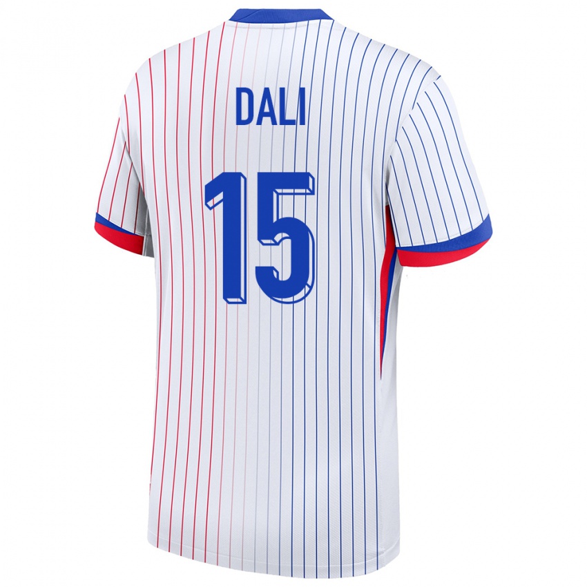 Damen Frankreich Kenza Dali #15 Weiß Auswärtstrikot Trikot 24-26 T-Shirt