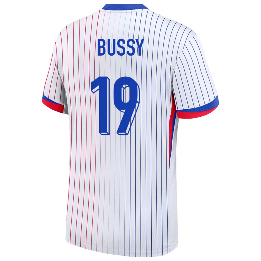 Damen Frankreich Kessya Bussy #19 Weiß Auswärtstrikot Trikot 24-26 T-Shirt