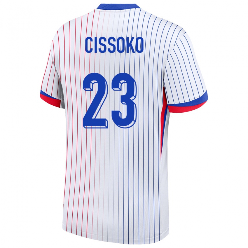 Damen Frankreich Hawa Cissoko #23 Weiß Auswärtstrikot Trikot 24-26 T-Shirt