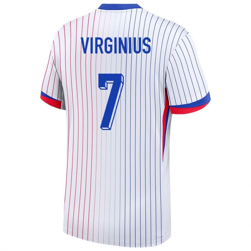 Damen Frankreich Alan Virginius #7 Weiß Auswärtstrikot Trikot 24-26 T-Shirt