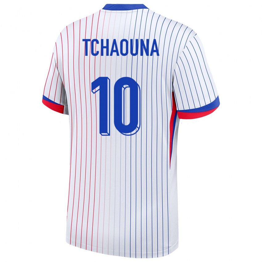 Damen Frankreich Loum Tchaouna #10 Weiß Auswärtstrikot Trikot 24-26 T-Shirt