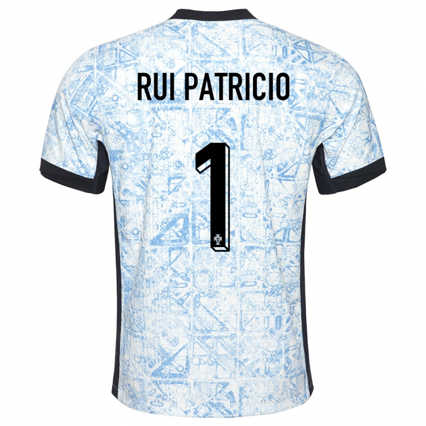 Damen Portugal Rui Patricio #1 Cremeblau Auswärtstrikot Trikot 24-26 T-Shirt