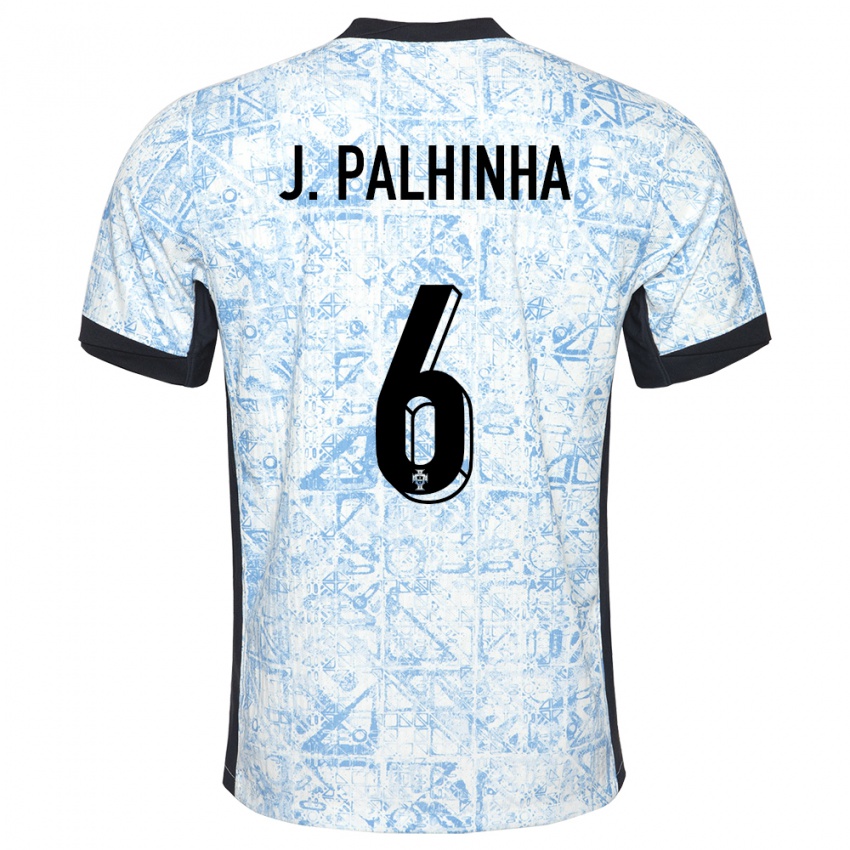 Damen Portugal Joao Palhinha #6 Cremeblau Auswärtstrikot Trikot 24-26 T-Shirt