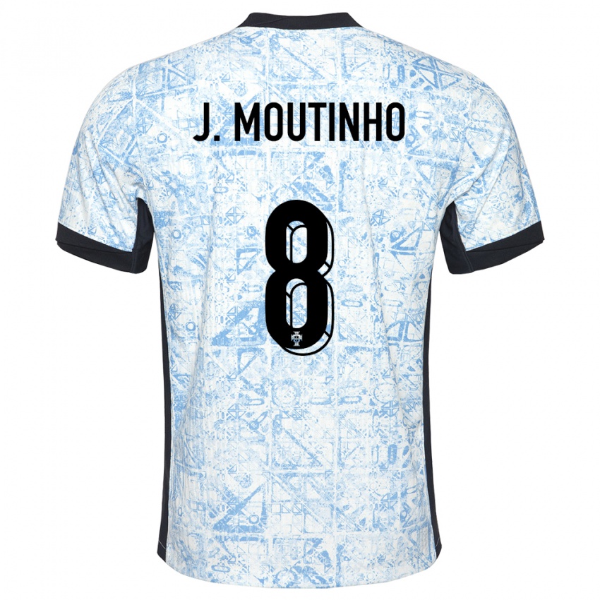 Damen Portugal Joao Moutinho #8 Cremeblau Auswärtstrikot Trikot 24-26 T-Shirt