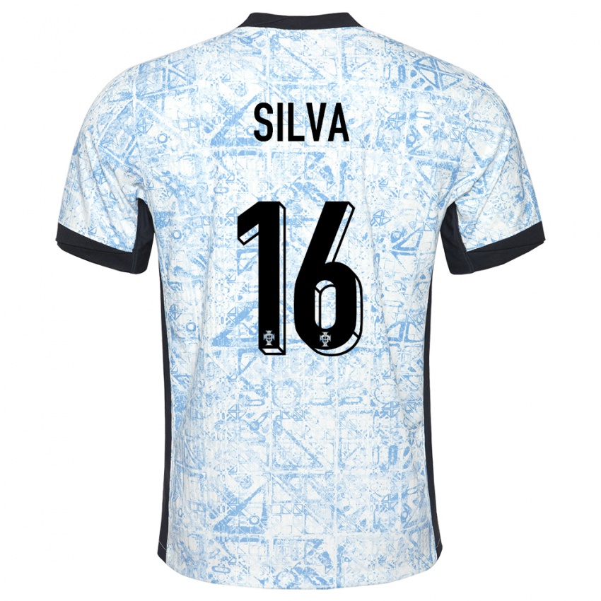 Damen Portugal Diana Silva #16 Cremeblau Auswärtstrikot Trikot 24-26 T-Shirt