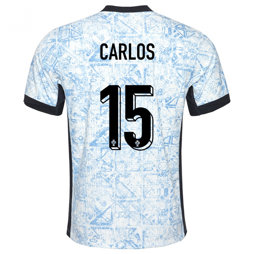 Damen Portugal Ze Carlos #15 Cremeblau Auswärtstrikot Trikot 24-26 T-Shirt