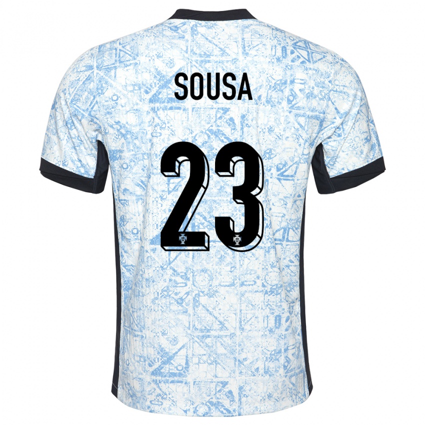 Damen Portugal Afonso Sousa #23 Cremeblau Auswärtstrikot Trikot 24-26 T-Shirt