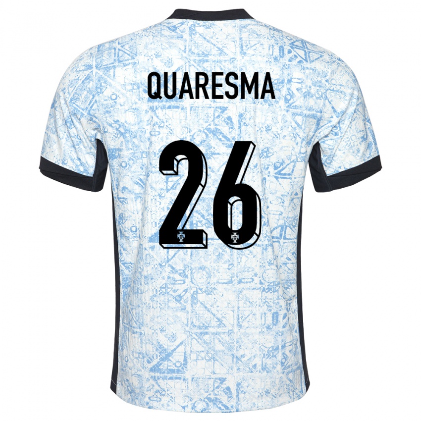 Damen Portugal Eduardo Quaresma #26 Cremeblau Auswärtstrikot Trikot 24-26 T-Shirt