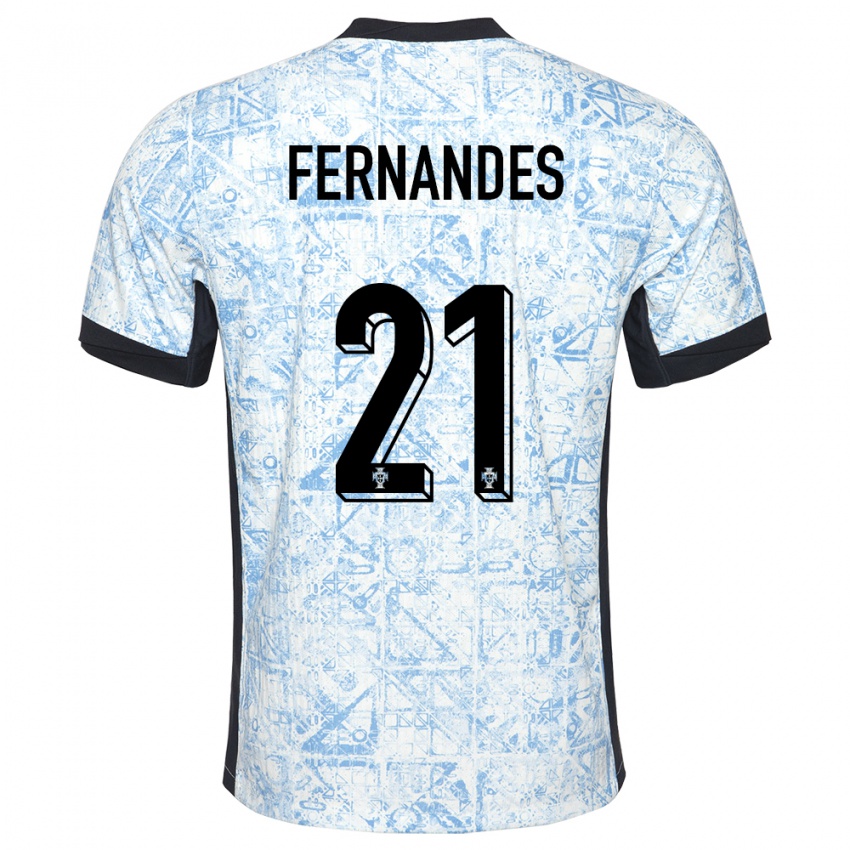 Damen Portugal Mateus Fernandes #21 Cremeblau Auswärtstrikot Trikot 24-26 T-Shirt