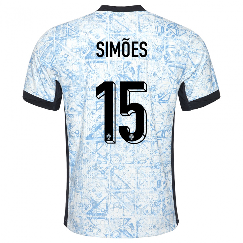 Damen Portugal Joao Simoes #15 Cremeblau Auswärtstrikot Trikot 24-26 T-Shirt